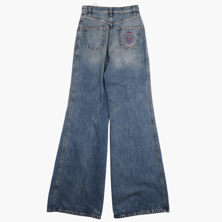 Jeans in denim a gamba larga e vita alta da donna ETRO