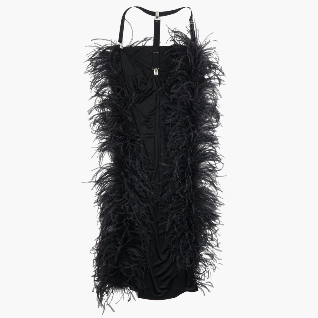 MAX MARA Black Feathered Dress