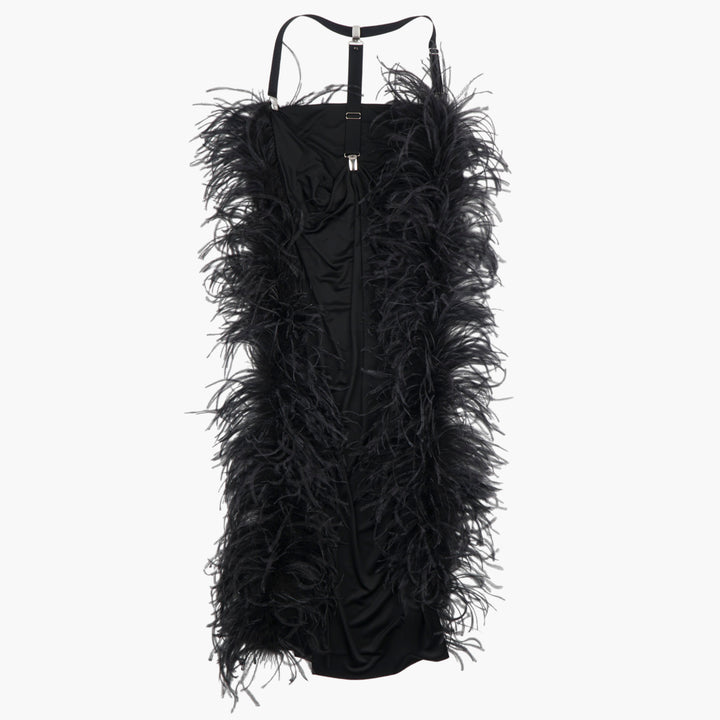 MAX MARA Black Feathered Dress