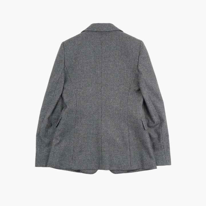 Max Mara Classic Grey Plaid Tailored Blazer