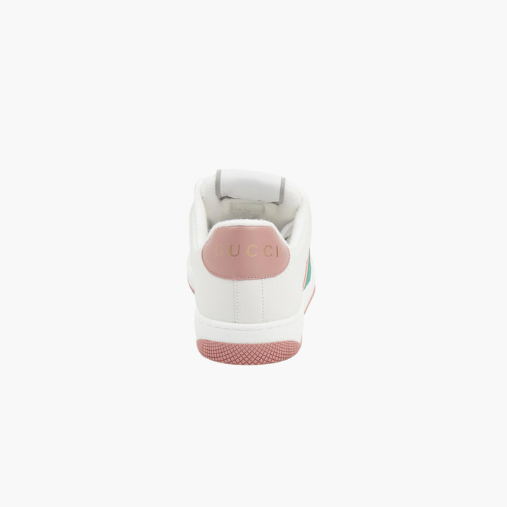 GUCCI White-Pink Screener Sneakers W