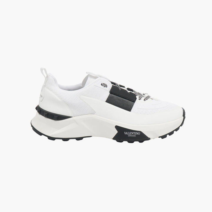 Valentino White Sneakers with Black Accents