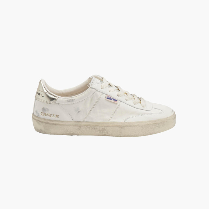 Golden Goose SoulStar White-Gold Distressed Sneakers (W)