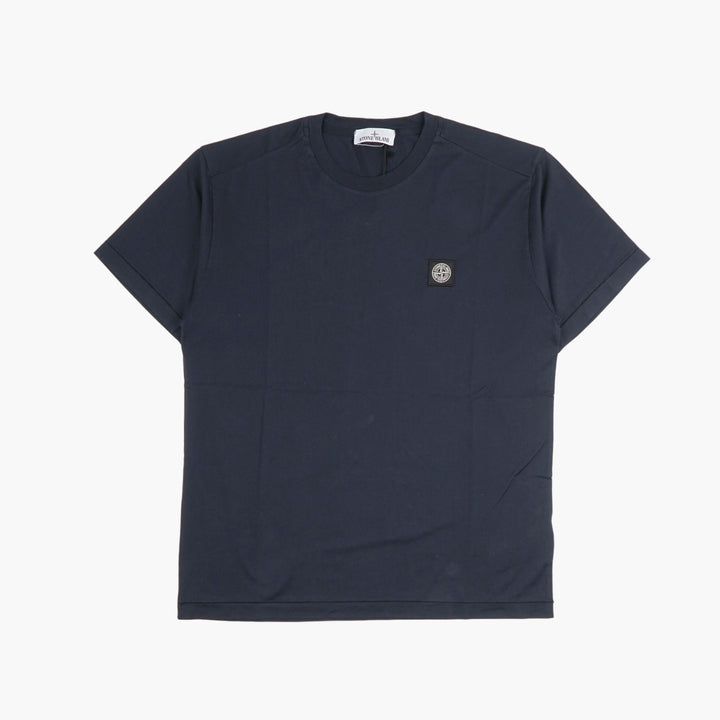 STONE ISLAND Men's Cotton T-Shirt with Iconic Logo in Blue