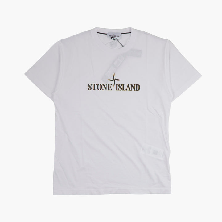 STONE ISLAND Men's Logo T-Shirt Bianco - High-Quality Cotton Casual Wear