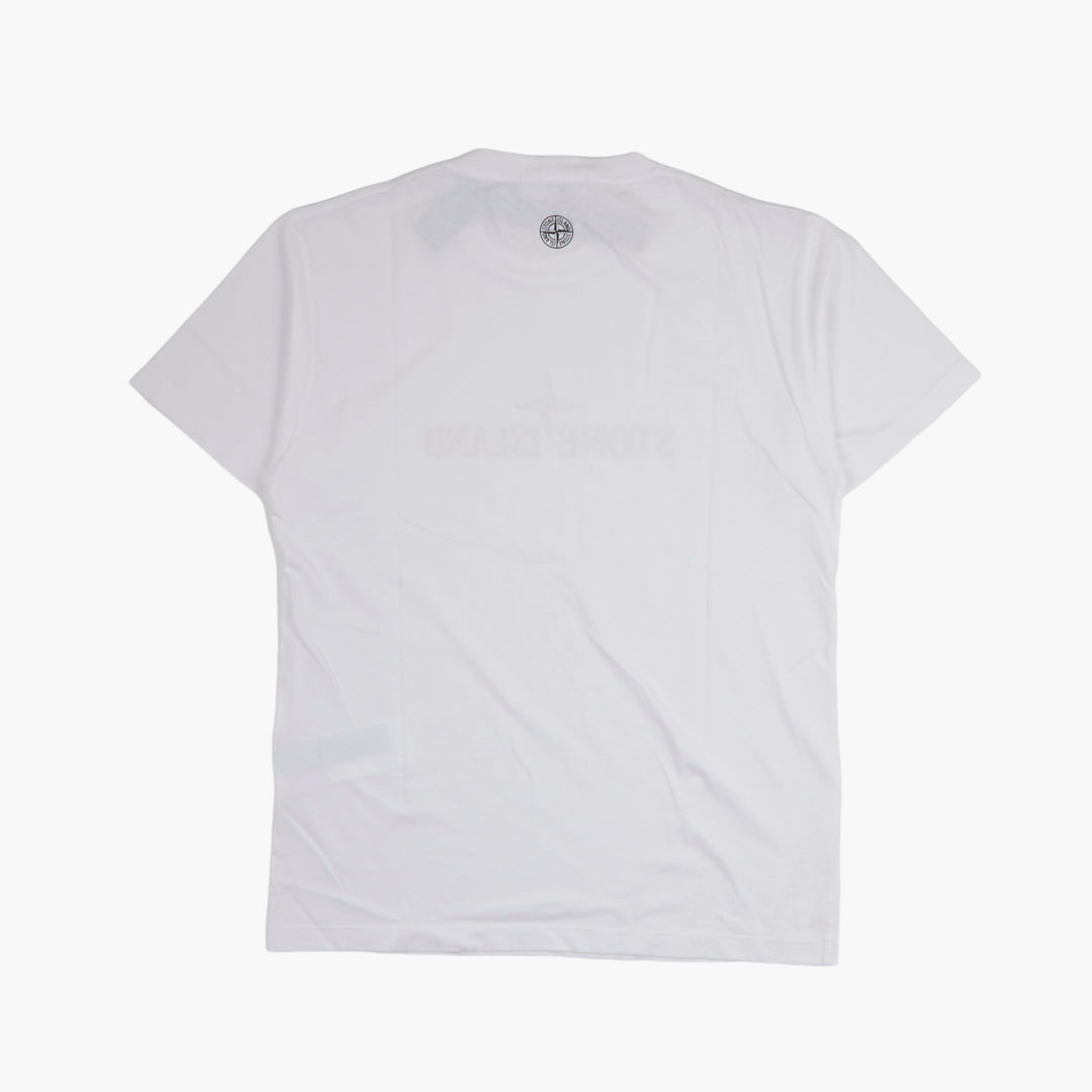 STONE ISLAND Men's Logo T-Shirt Bianco - High-Quality Cotton Casual Wear