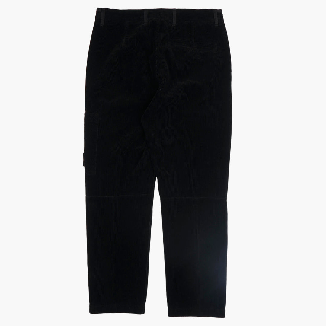 Stone Island Men's Black Cargo Pants with Signature Logo and Functional Pockets