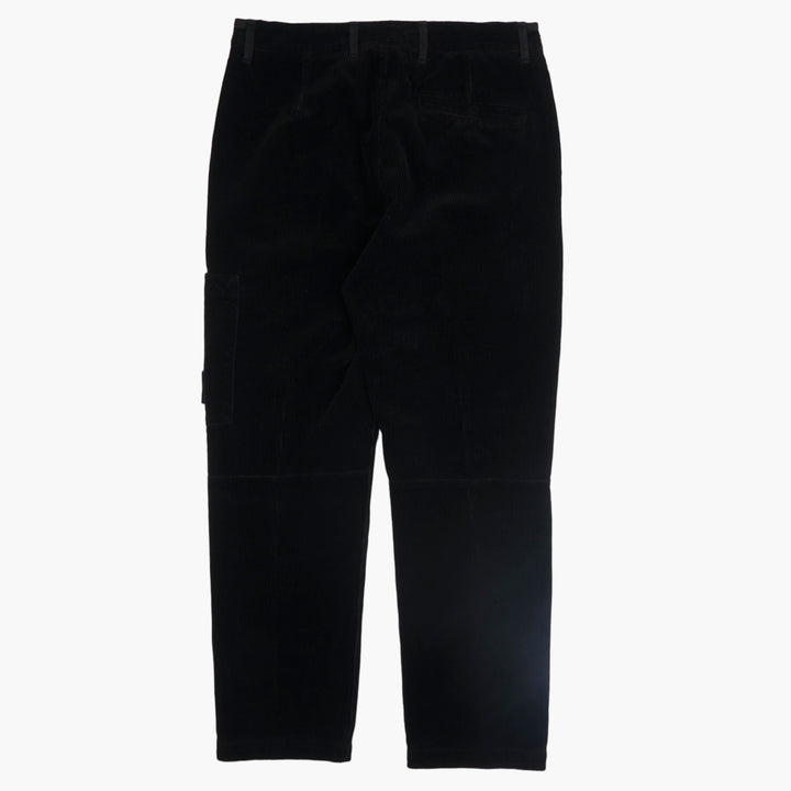 Stone Island Men's Black Cargo Pants with Signature Logo and Functional Pockets