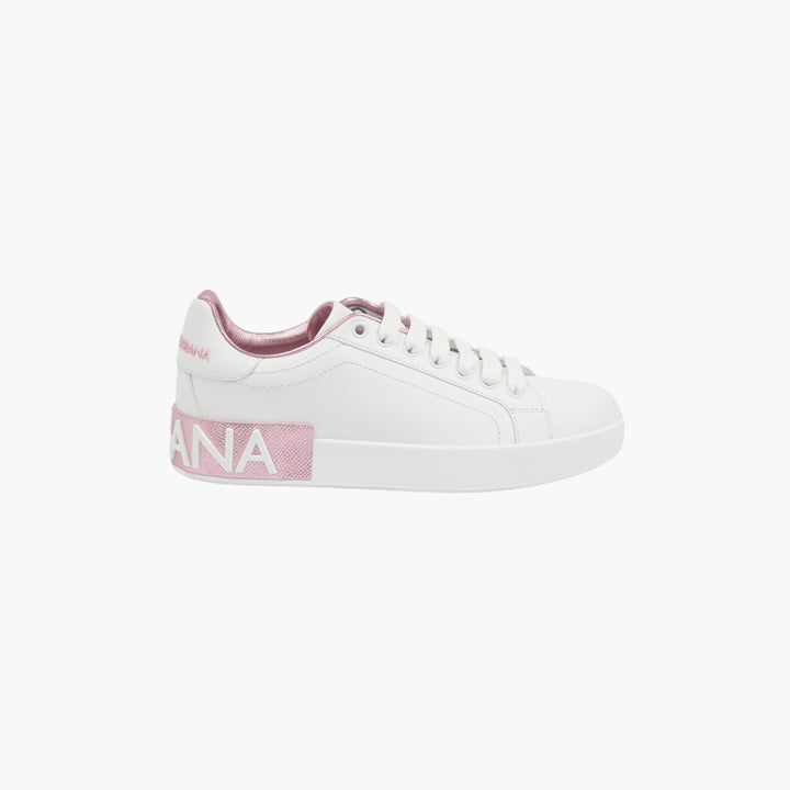 Dolce &amp; Gabbana Sneakers con logo bianco-rosa