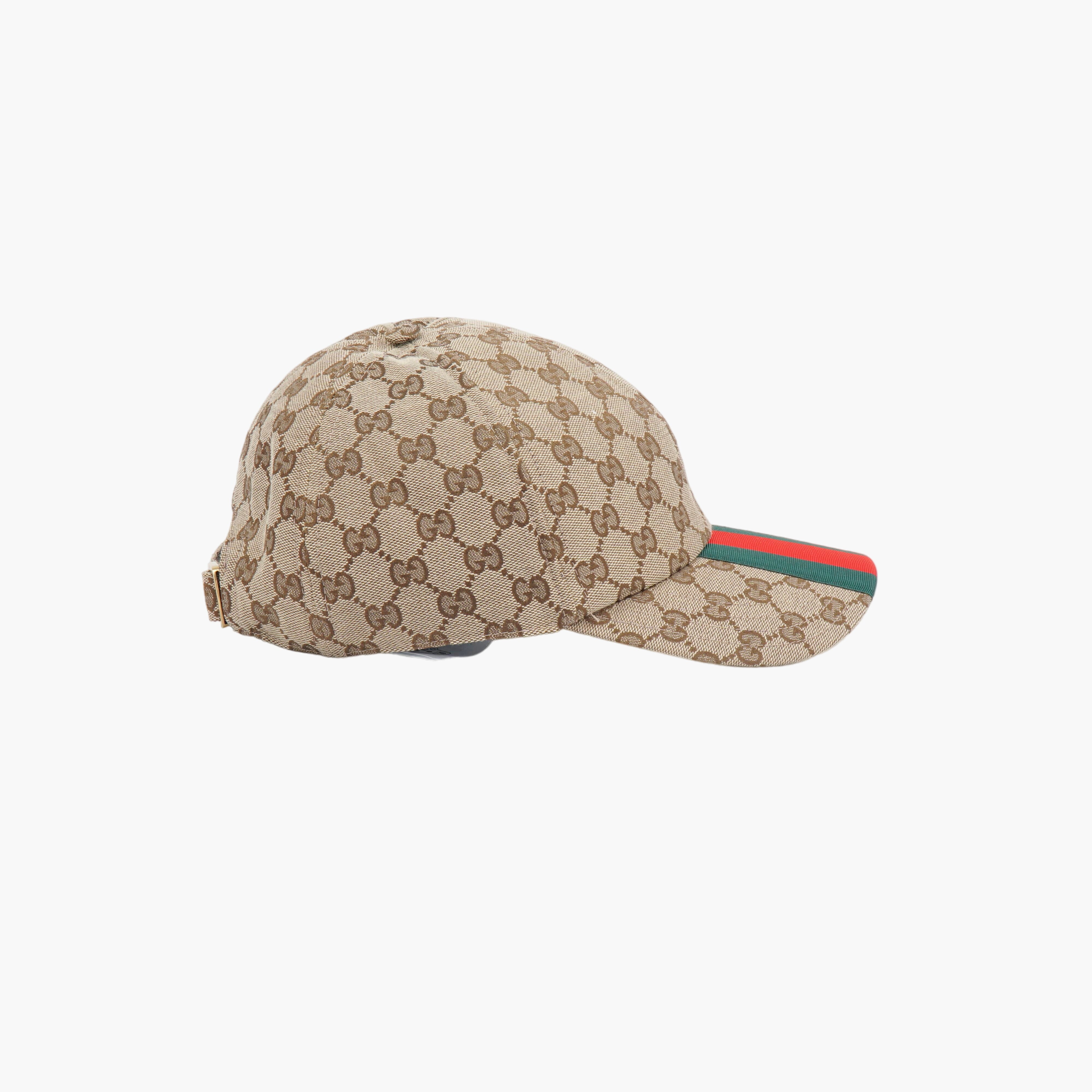 Gucci Beige Multi GG Supreme Canvas Baseball Cap with Web