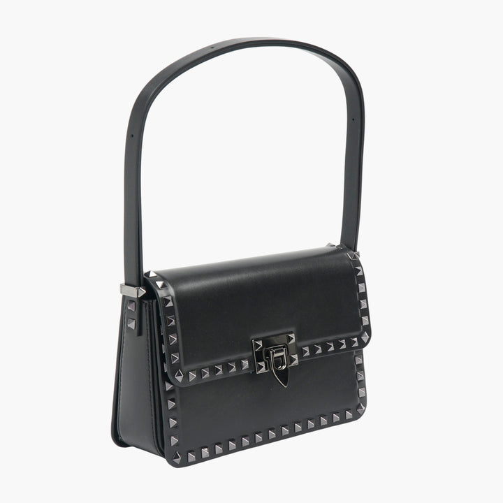 Borsa a tracolla in pelle Valentino Rockstud Nero