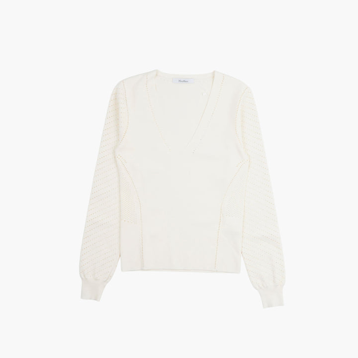 Maglione Max Mara avorio con scollo a V