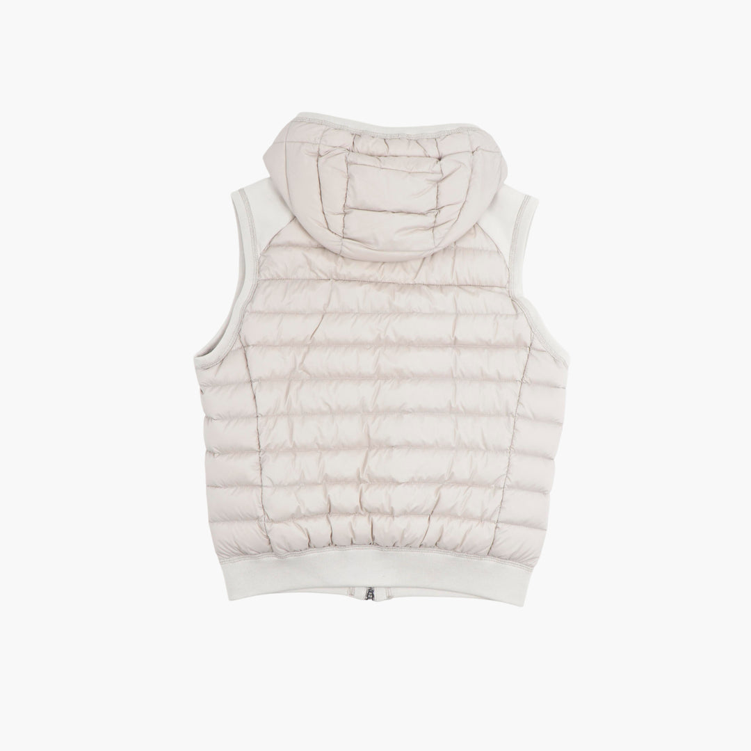 Gilet imbottito beige Moorer con cappuccio