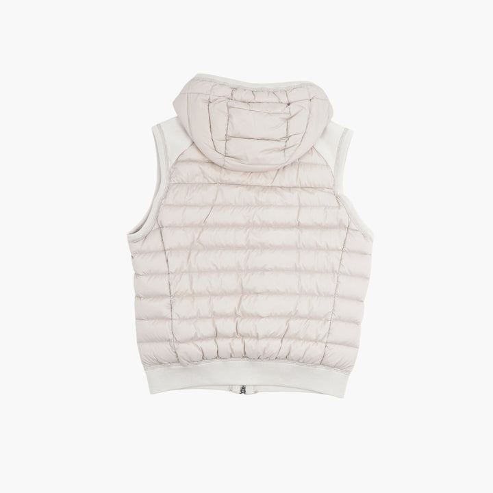 Gilet imbottito beige Moorer con cappuccio