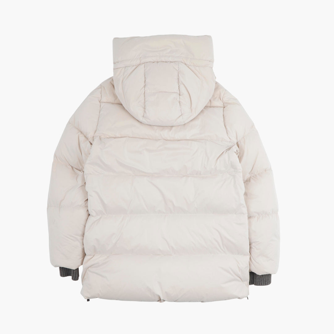 Giacca con cerniera e cappuccio Moorer Beige