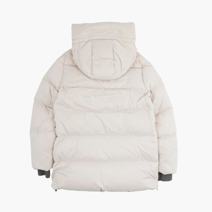 Giacca con cerniera e cappuccio Moorer Beige