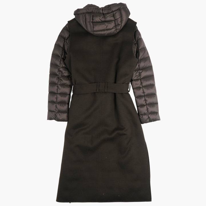 Moorer Verde Double-Breasted Coat with Belt