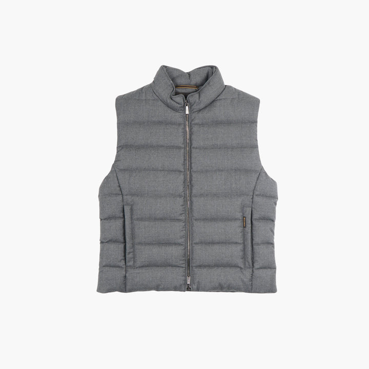 Gilet trapuntato in lana grigio Moorer