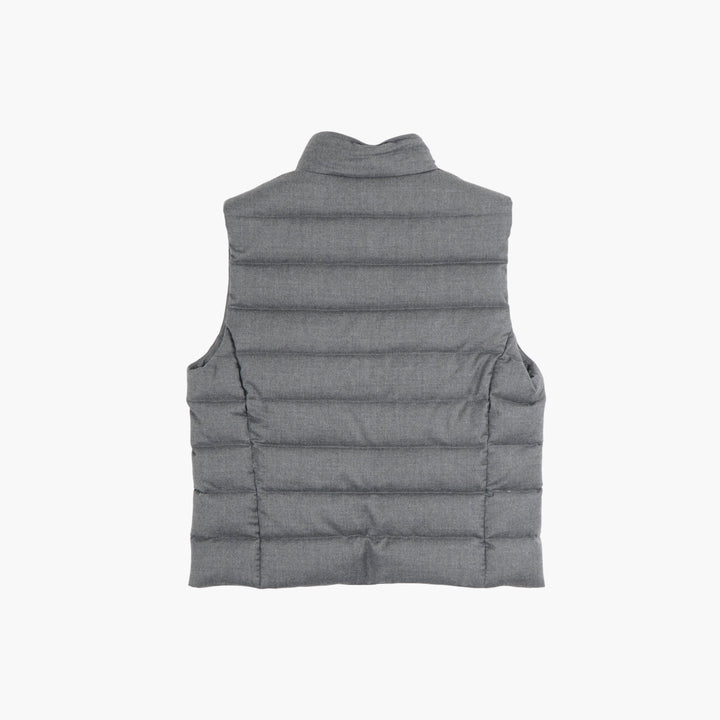 Gilet trapuntato in lana grigio Moorer