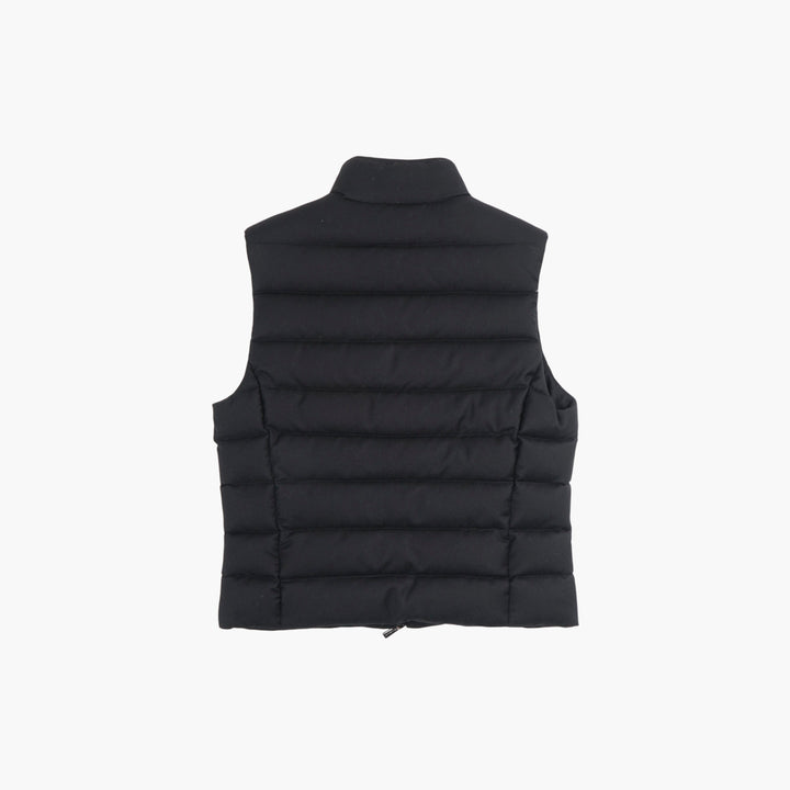 Gilet trapuntato in lana nera Moorer