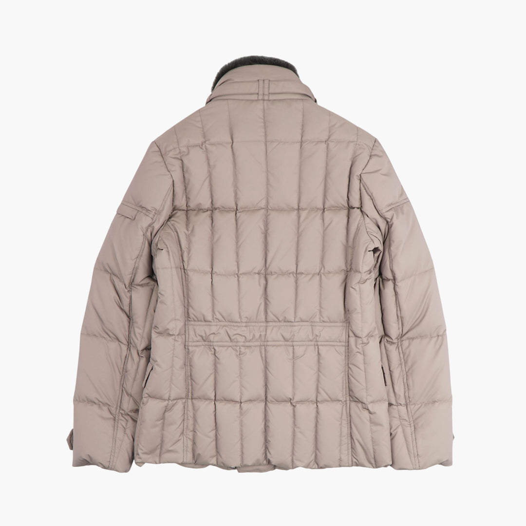 Giacca doppiopetto trapuntata beige Moorer