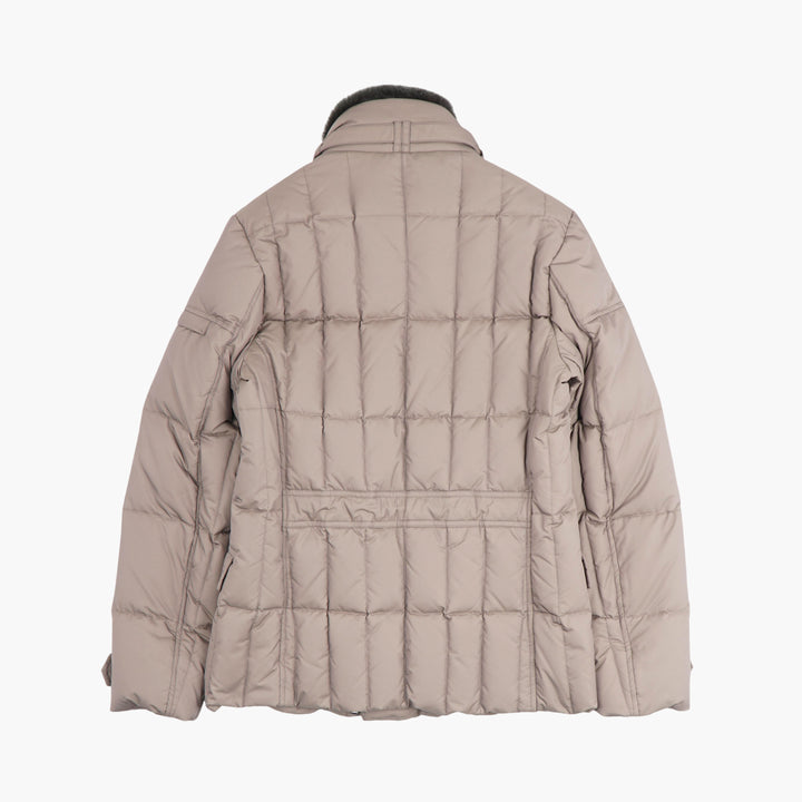 Giacca doppiopetto trapuntata beige Moorer