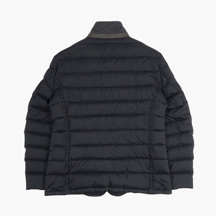 Giacca trapuntata blu Moorer con colletto