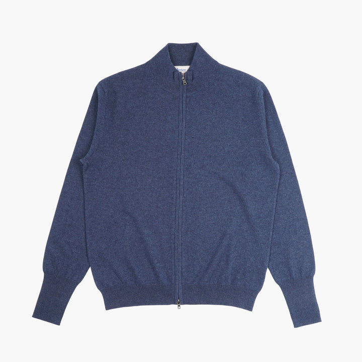 Maglione in maglia con cerniera completa blu Ballantyne
