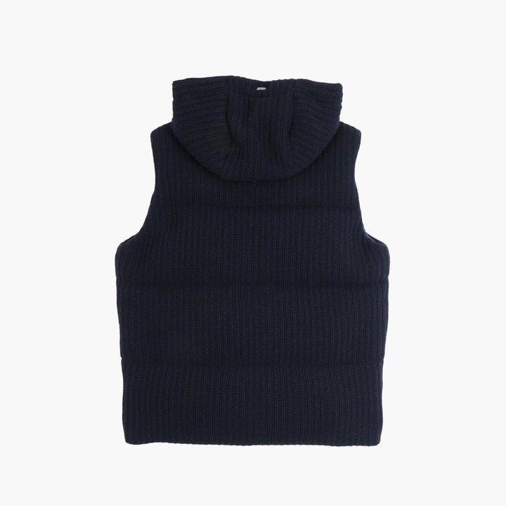 Herno Gilet Trapuntato con Cappuccio - Blu