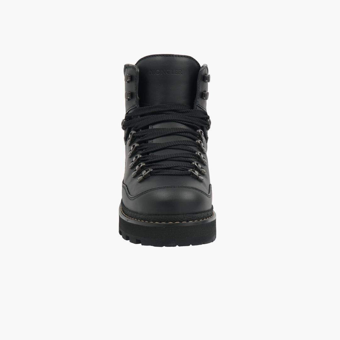 Stivali alti in pelle nera Moncler