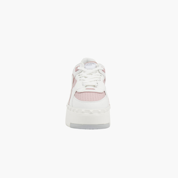 Sneakers Valentino in pelle bianco-rosa