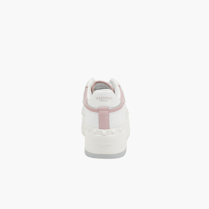 Sneakers Valentino in pelle bianco-rosa