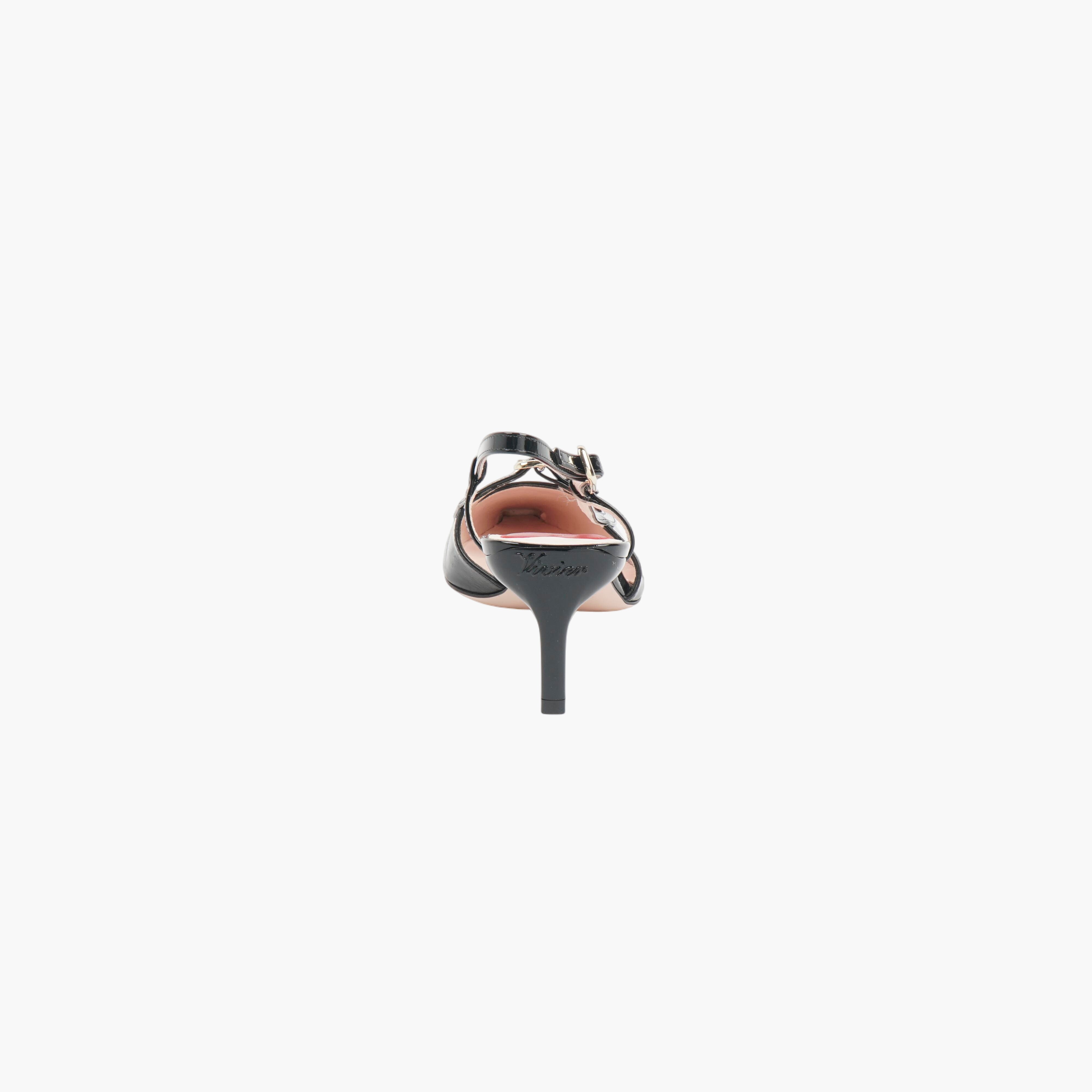 【関税込み】ROGER VIVIER 'Viv' Canard' slingbacks Roger Vivier Viv' Canard slingback pumps for Women - Black