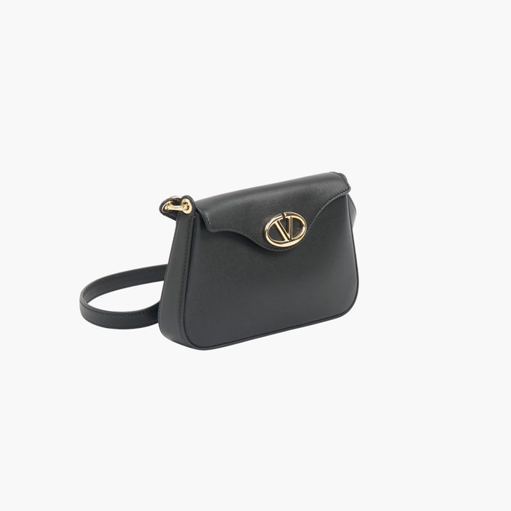 Borsa in pelle nera-oro VALENTINO