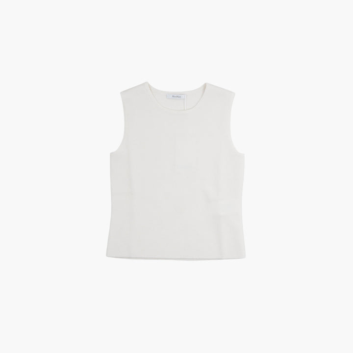 Max Mara White Sleeveless Top