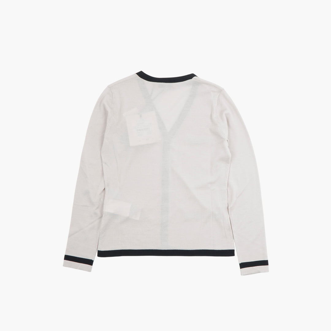 Max Mara Cardigan Grigio Chiaro-Nero
