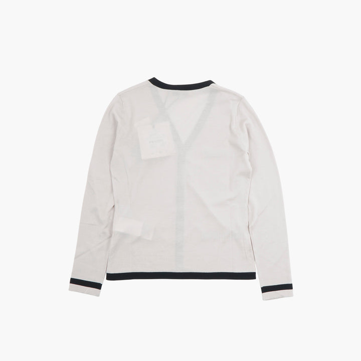 Max Mara Cardigan Grigio Chiaro-Nero