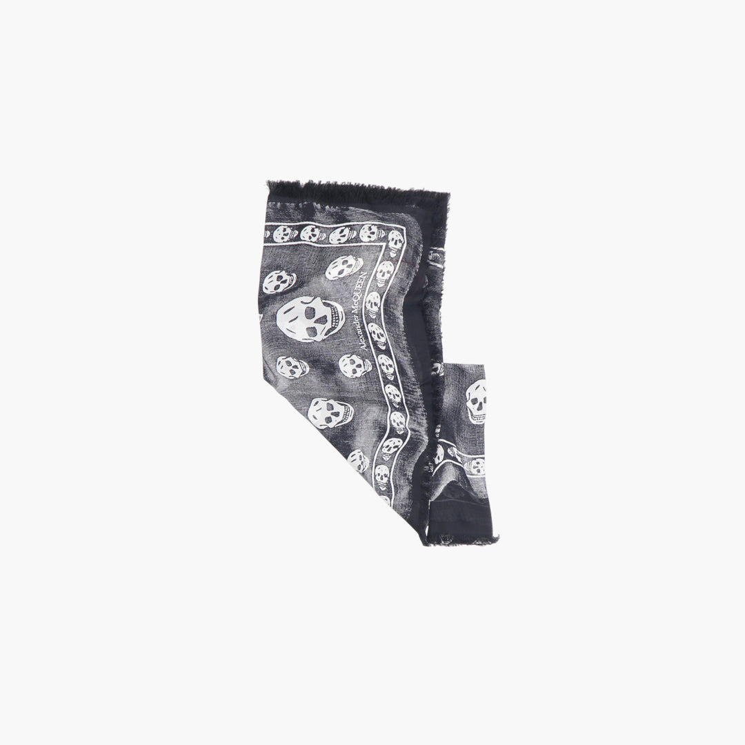 Alexander McQueen Sciarpa con stampa teschio Nero