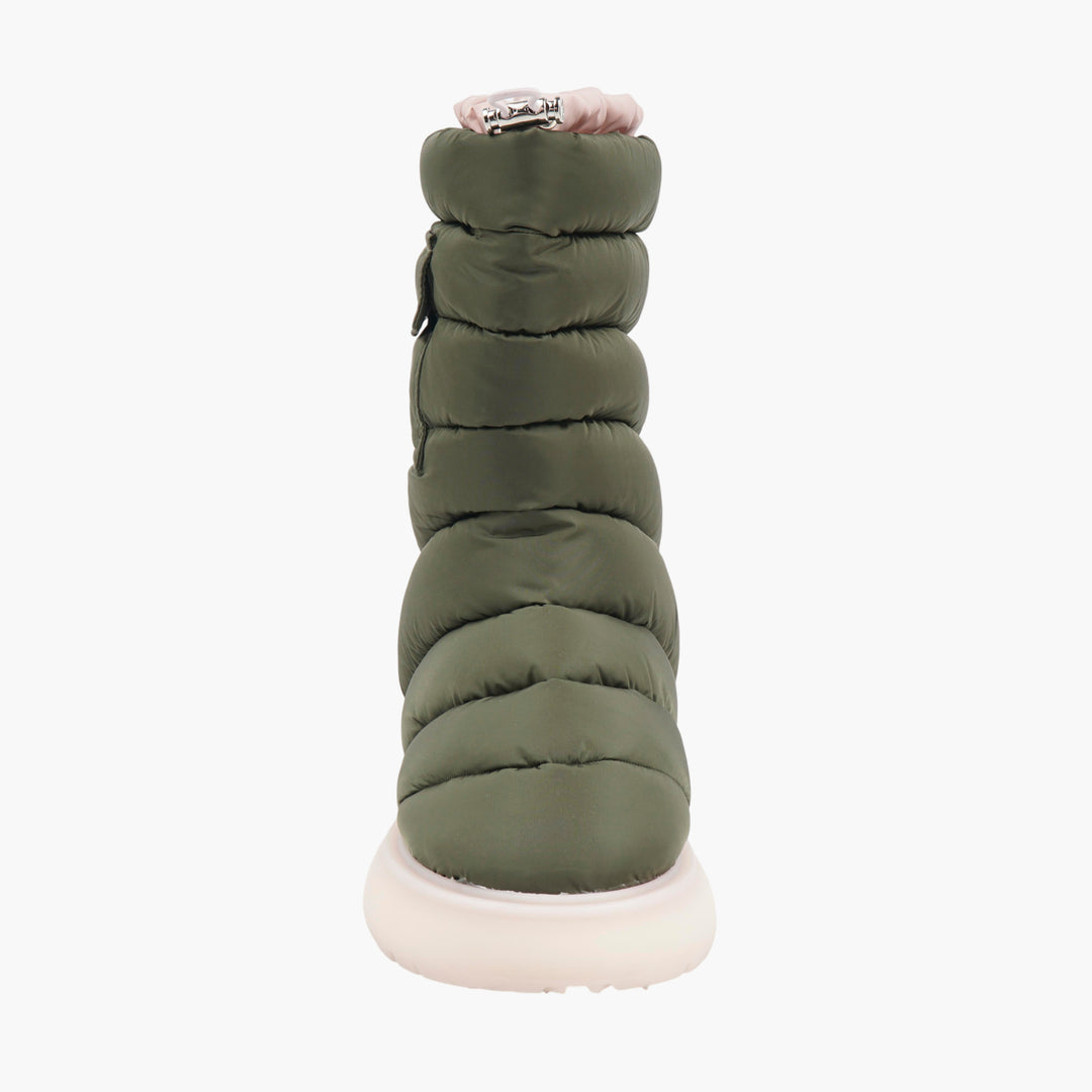 Moncler Green-Pink Quilted Boots