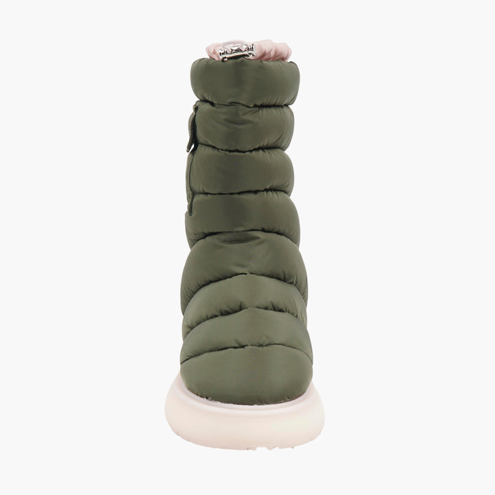 Moncler Green-Pink Quilted Boots