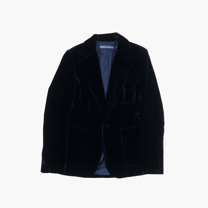 Blazer in velluto blu navy di Polo Ralph Lauren