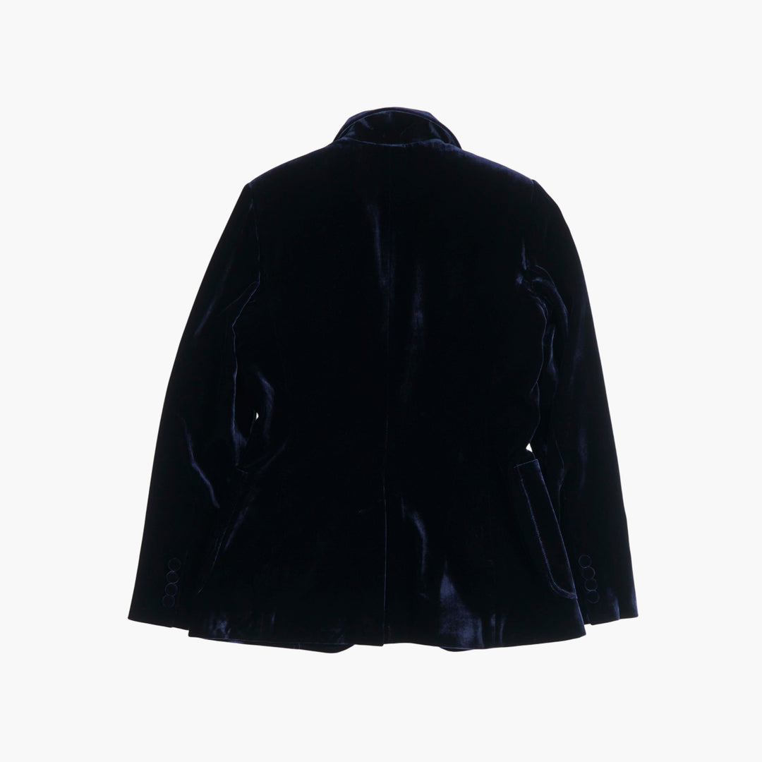 Blazer in velluto blu navy di Polo Ralph Lauren