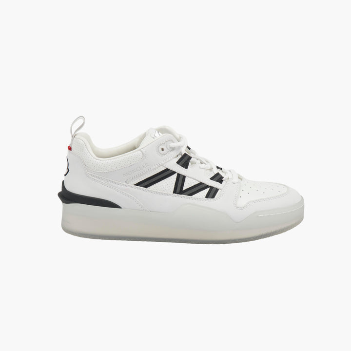 Moncler White Sneakers with Black Accents