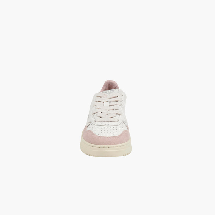 AUTRY White-Pink Leather Suede Sneakers