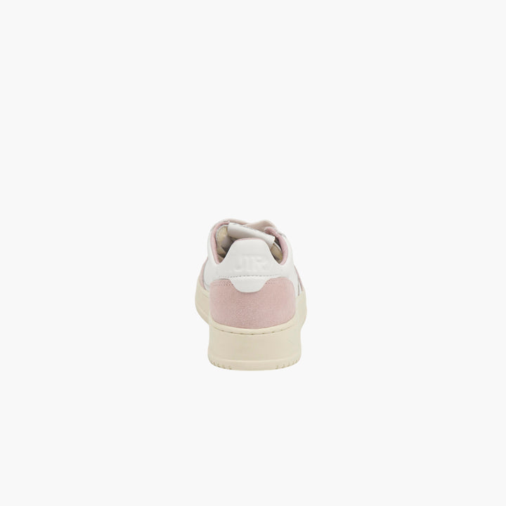 AUTRY White-Pink Leather Suede Sneakers