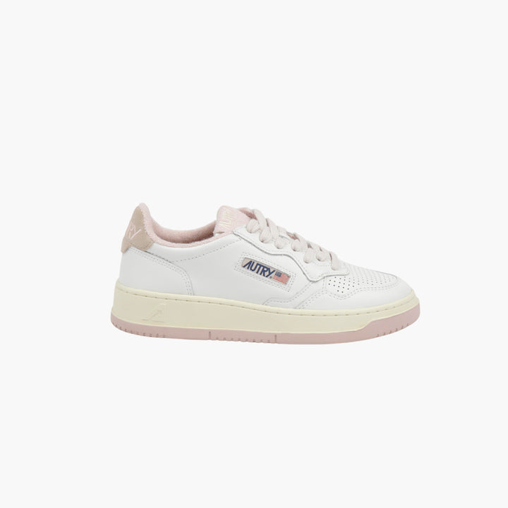 AUTRY White-Pink Leather Sneakers