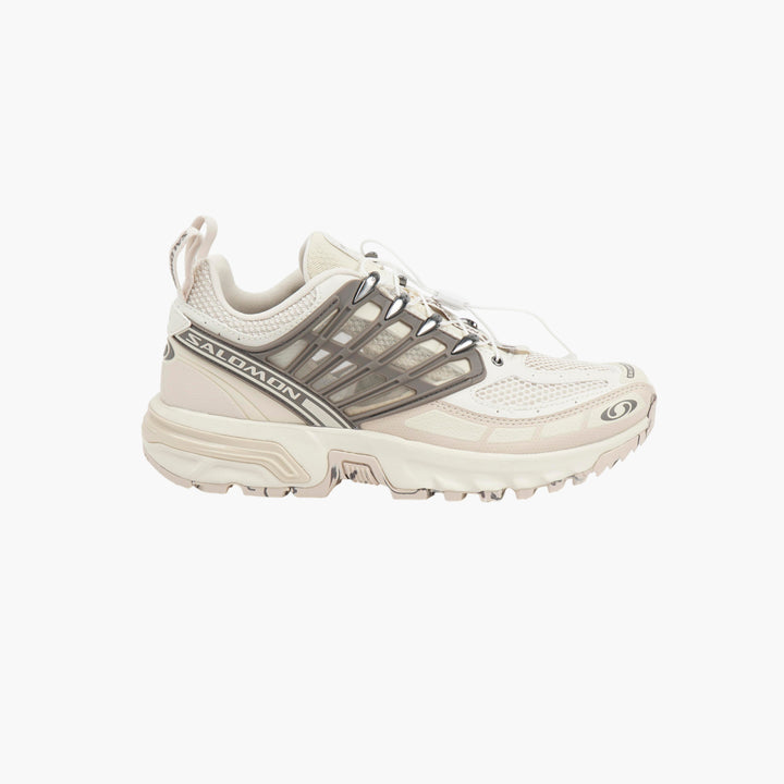 Salomon Ivory-Grey Mesh Sneakers