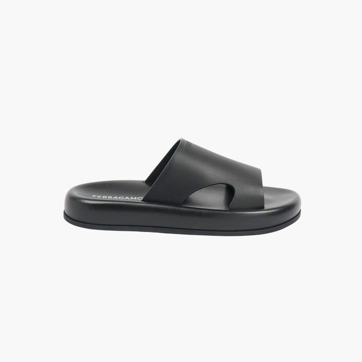 Salvatore Ferragamo Black Slide Sandals