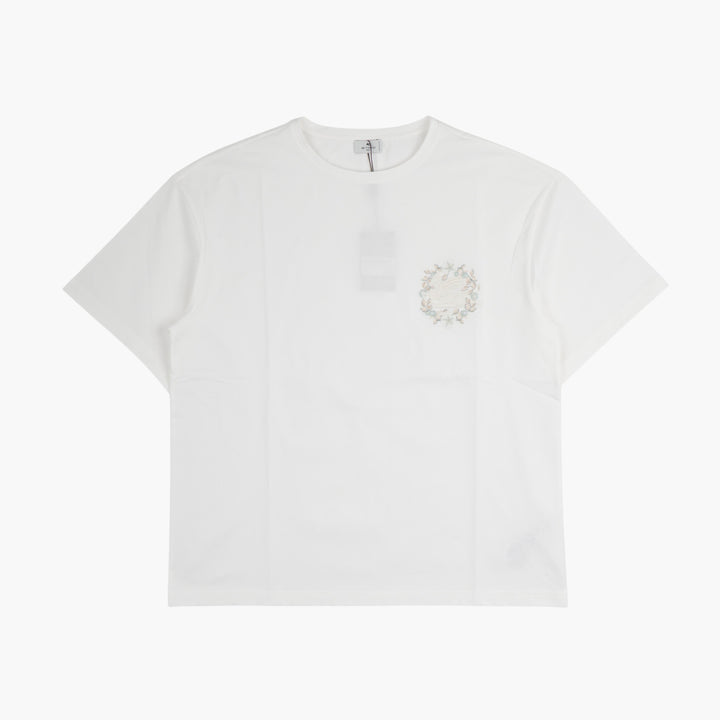 ETRO White-Multi Embroidered T-Shirt