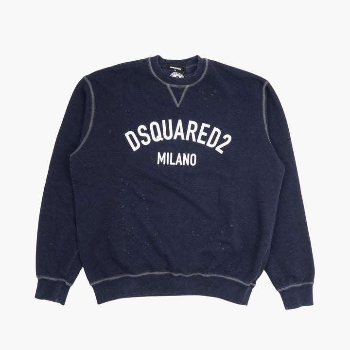 DSQUARED2 Navy-White Logo Sweatshirt